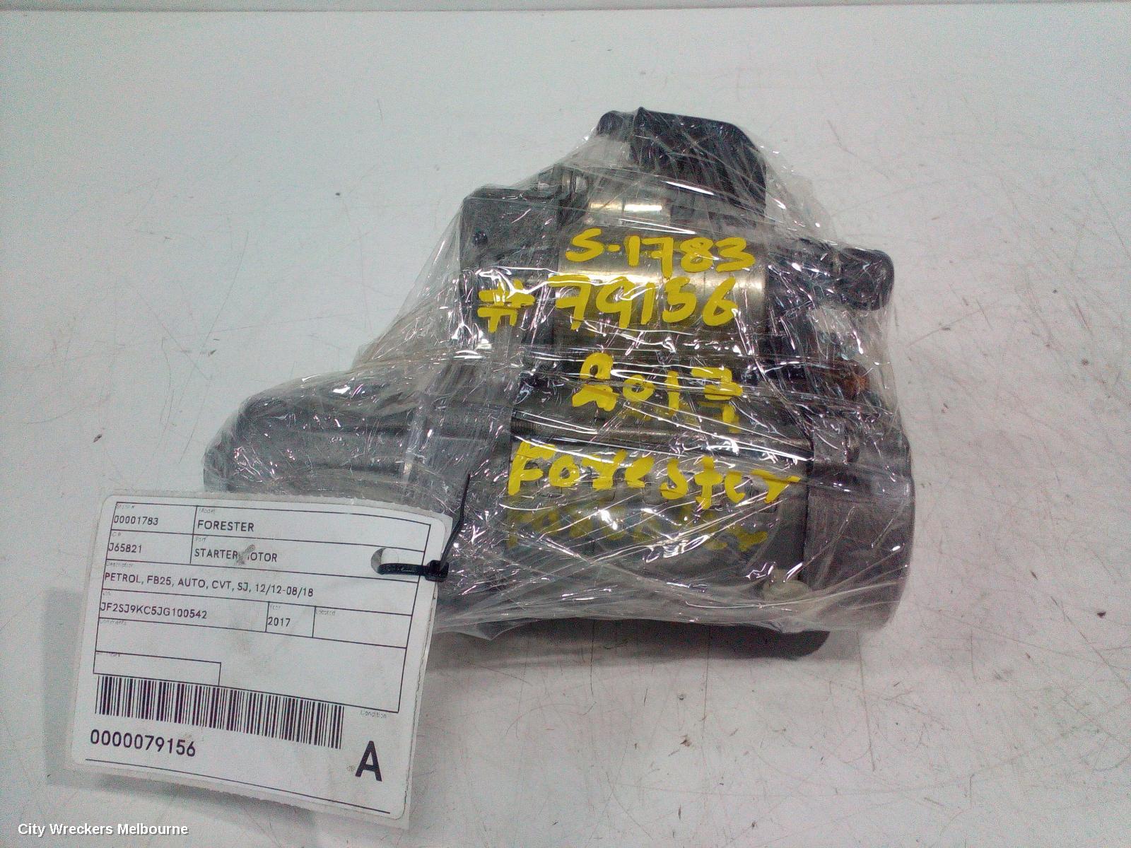 SUBARU FORESTER STARTER, PETROL, FB25, AUTO, CVT, SJ, 12/2012 - 08/2018