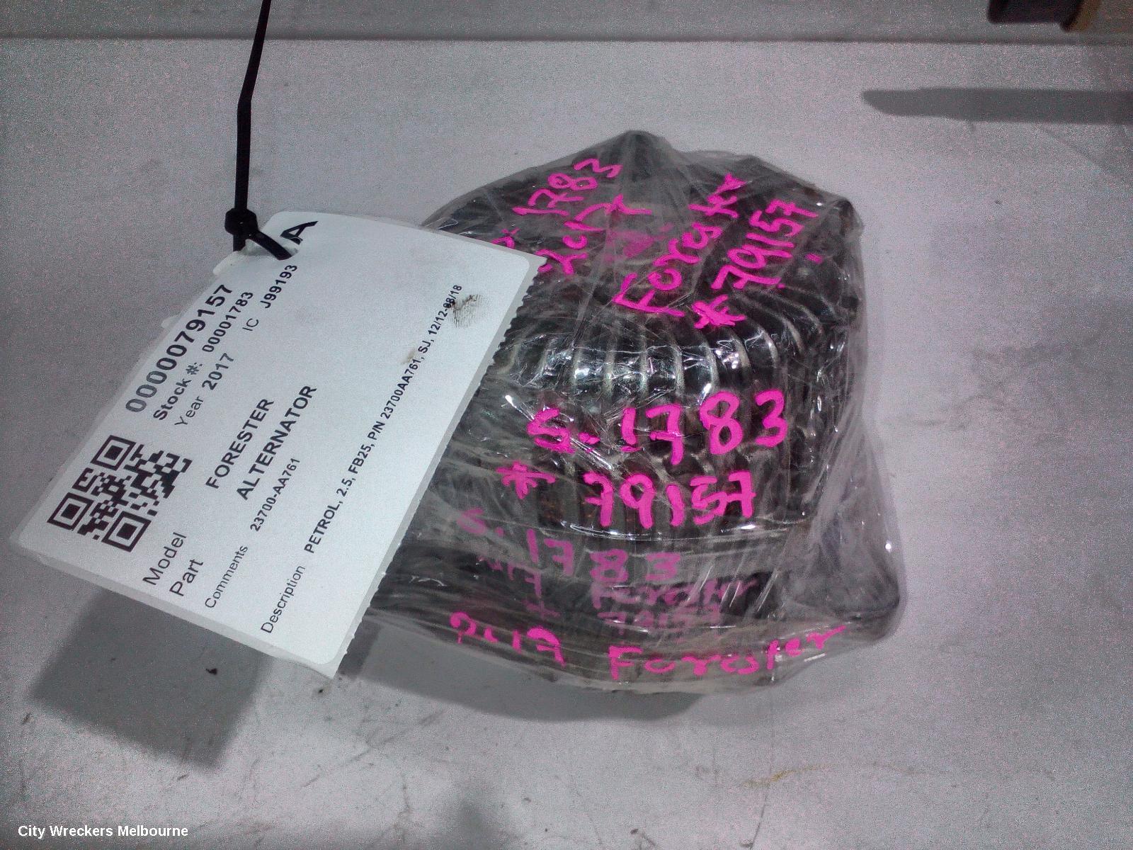 SUBARU FORESTER ALTERNATOR, PETROL, 2.5, FB25, P/N 23700AA761, SJ, 12/2012 - 08/2018