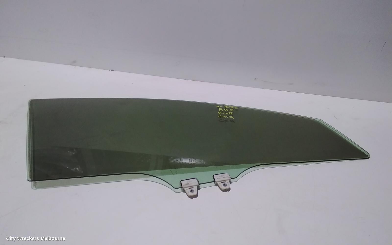 MAZDA CX9 RIGHT FRONT DOOR WINDOW, TB, 12/2007 - 12/2015