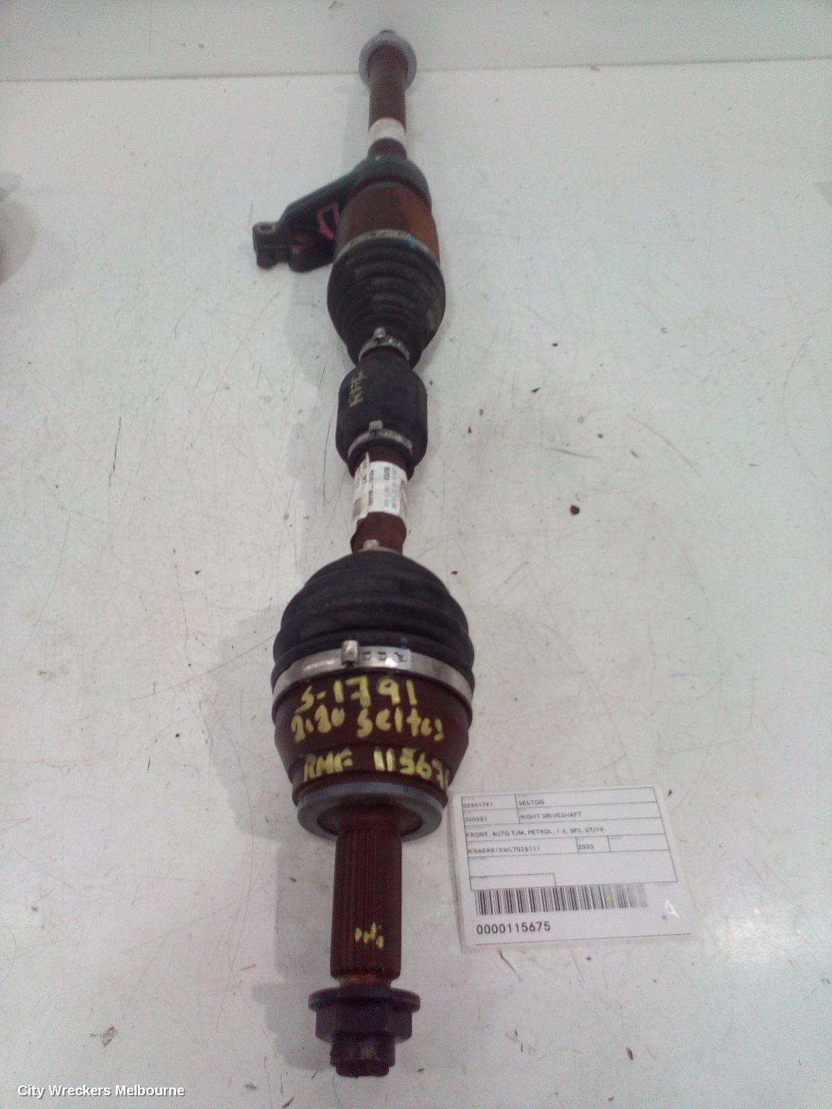 KIA SELTOS RIGHT DRIVESHAFT, FRONT, AUTO T/M, PETROL, 1.6, SP2, 07/2019 ONWARDS