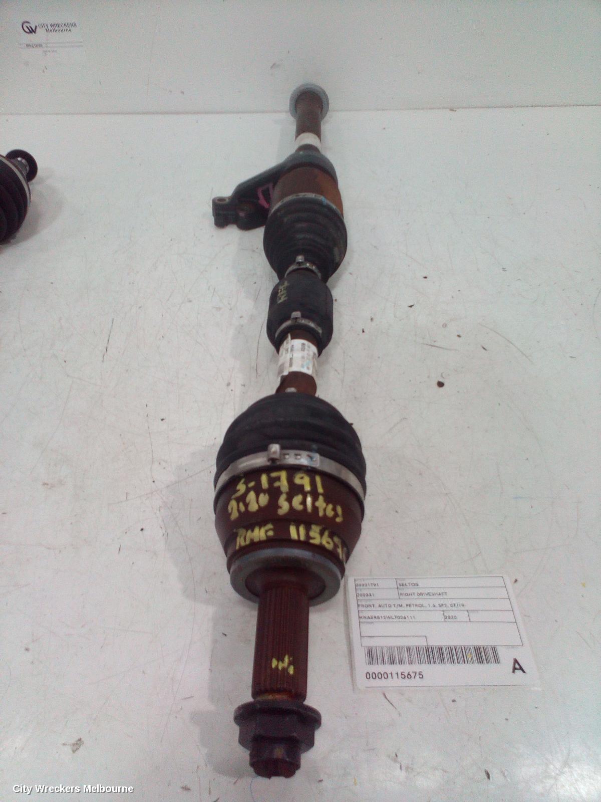 KIA SELTOS RIGHT DRIVESHAFT, FRONT, AUTO T/M, PETROL, 1.6, SP2, 07/2019 ONWARDS
