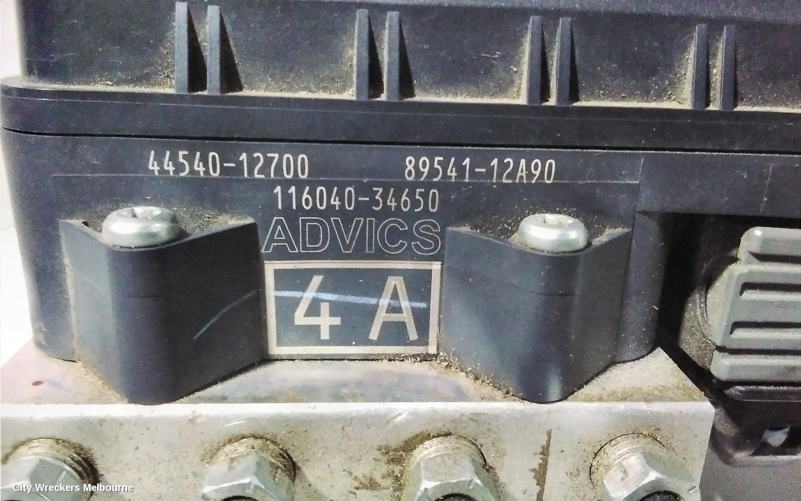 TOYOTA COROLLA ABS PUMP/MODULATOR, ZRE182R, HATCH, NON HYBRID, AUTO T/M, 10/2012 - 03/2015