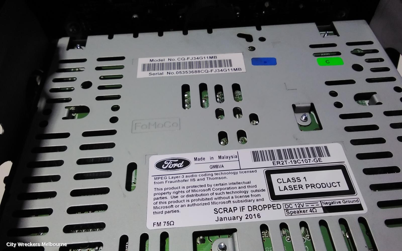 FORD TERRITORY RADIO/CD/DVD/SAT/TV, SZ MKI-MKII, CONTROL PANEL, PREMIUM, BLACK FACE (SILVER BUTTON), 04/2011 - 12/2016