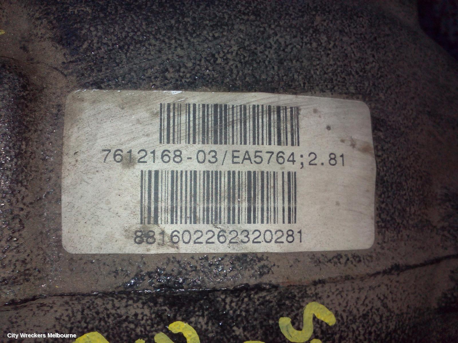 BMW 3 SERIES DIFFERENTIAL CENTRE, 2.0, B48, AUTO T/M, F30/F31, PETROL, 330I, 2.81 RATIO, 07/2015 - 05/2019