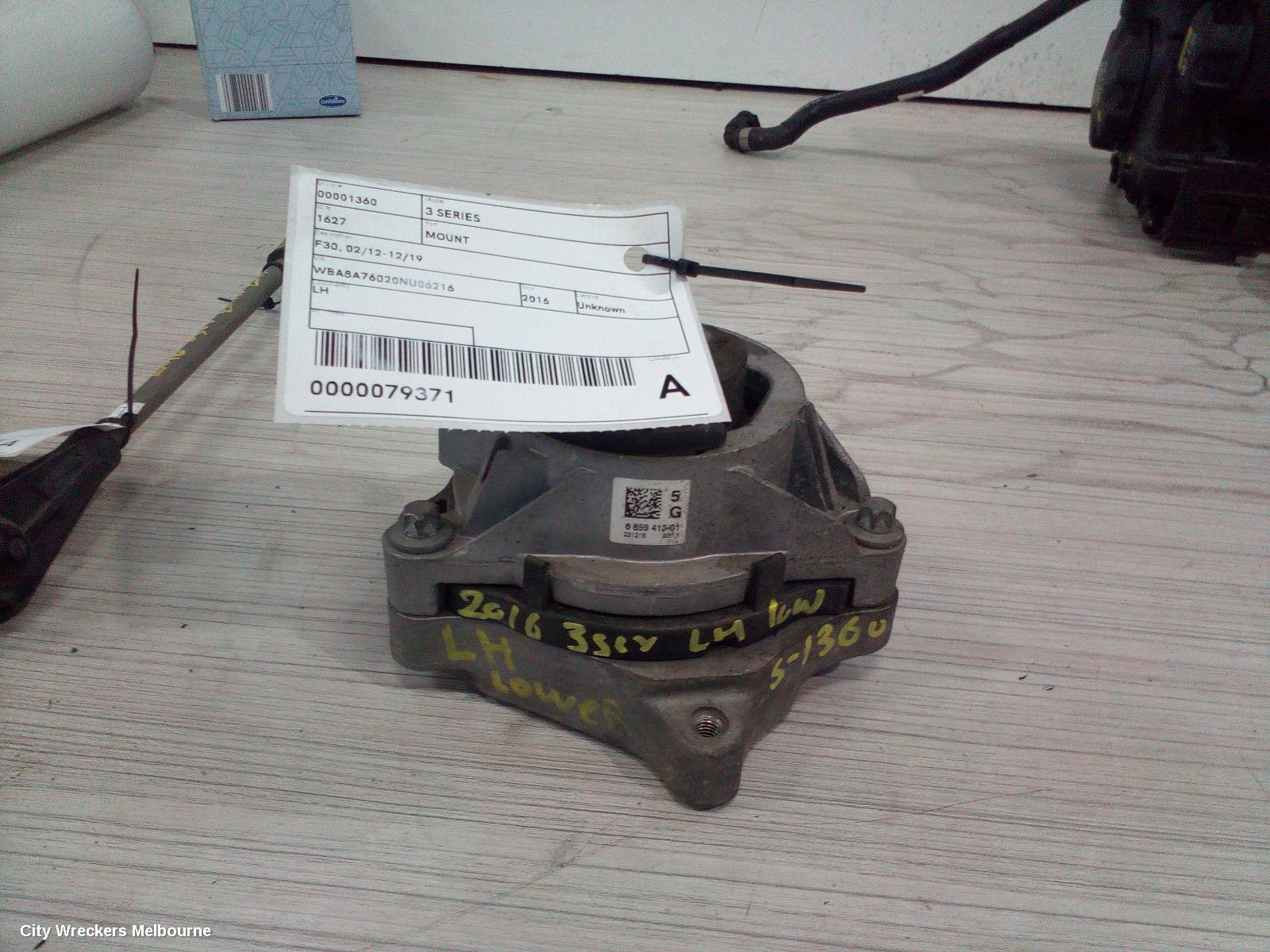 BMW 3 SERIES MOUNT, ENGINE MOUNT (LH SIDE), PETROL, 2.0, N20, F30/F31/F34, 11/2011 - 05/2016
