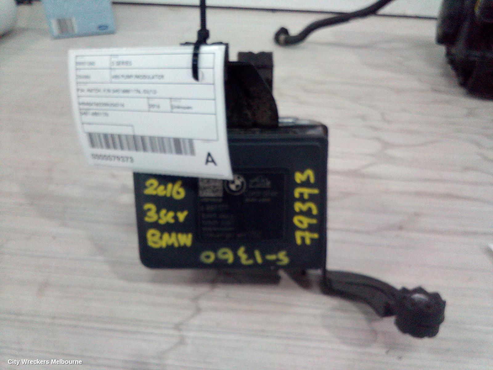 BMW 3 SERIES ABS PUMP/MODULATOR, F34, HATCH, P/N 34516881176, 03/2013 ONWARDS