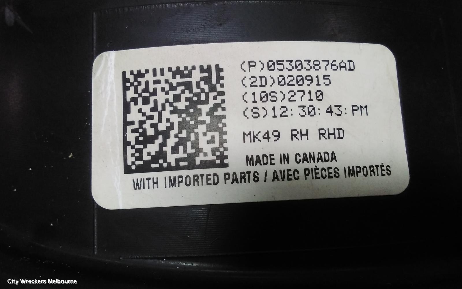 JEEP PATRIOT RIGHT HEADLAMP, MK, 08/2007 ONWARDS