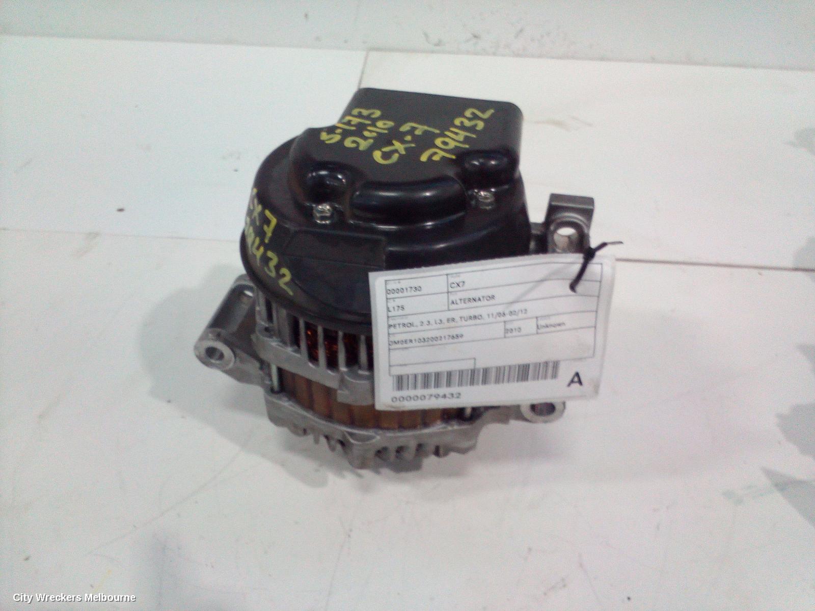 MAZDA CX7 ALTERNATOR, PETROL, 2.3, L3, ER, TURBO, 11/2006 - 02/2012