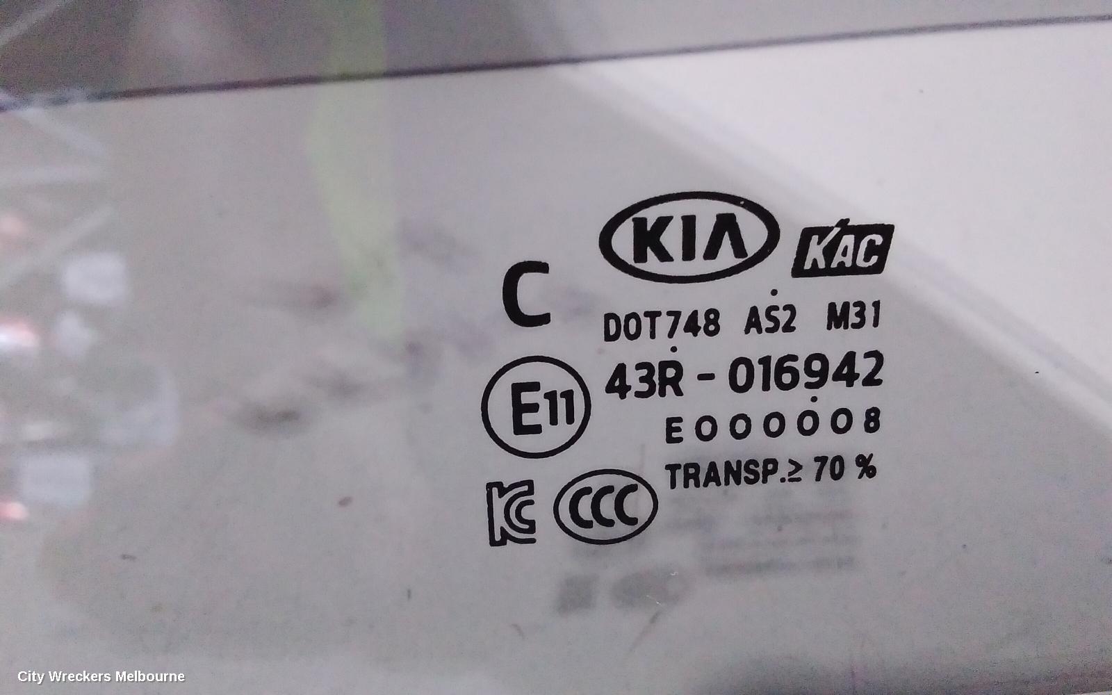 KIA RIO LEFT REAR 1/4 DOOR GLASS, YB, 12/2016 - 06/2023