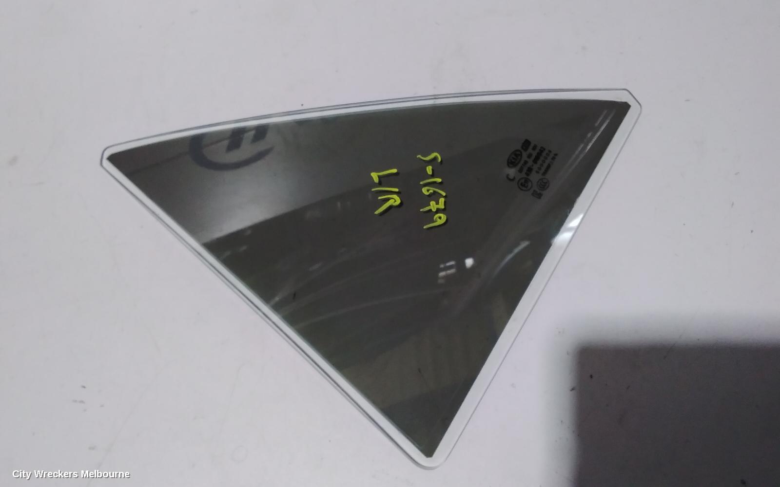 KIA RIO LEFT REAR 1/4 DOOR GLASS, YB, 12/2016 - 06/2023