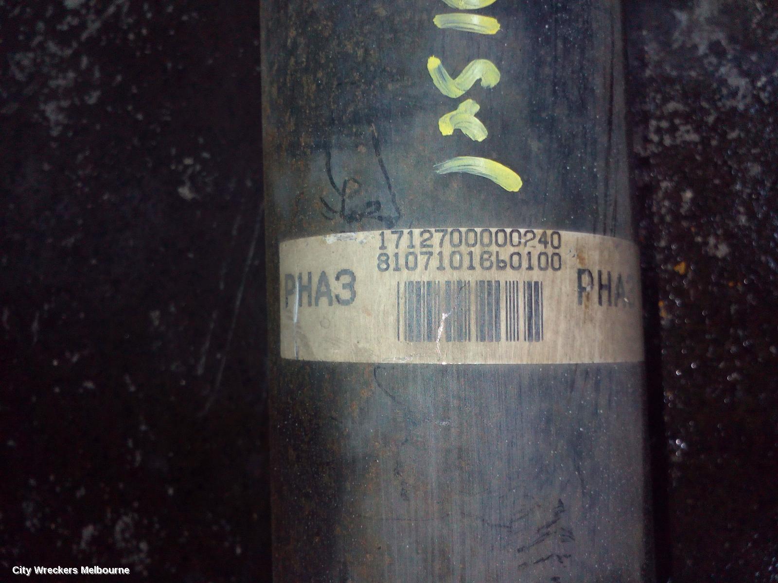 TOYOTA HIACE REAR DRIVE SHAFT, TRH, LWB/SWB, MANUAL T/M, PETROL, 03/2005 - 04/2019