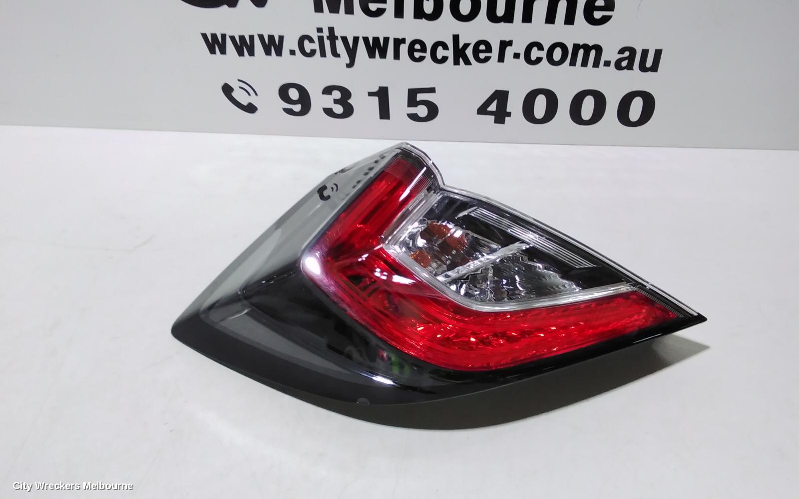 HONDA CIVIC LEFT TAILLIGHT, IN BODY, HATCH, 10TH GEN, LED TYPE, 02/2017 - 08/2021