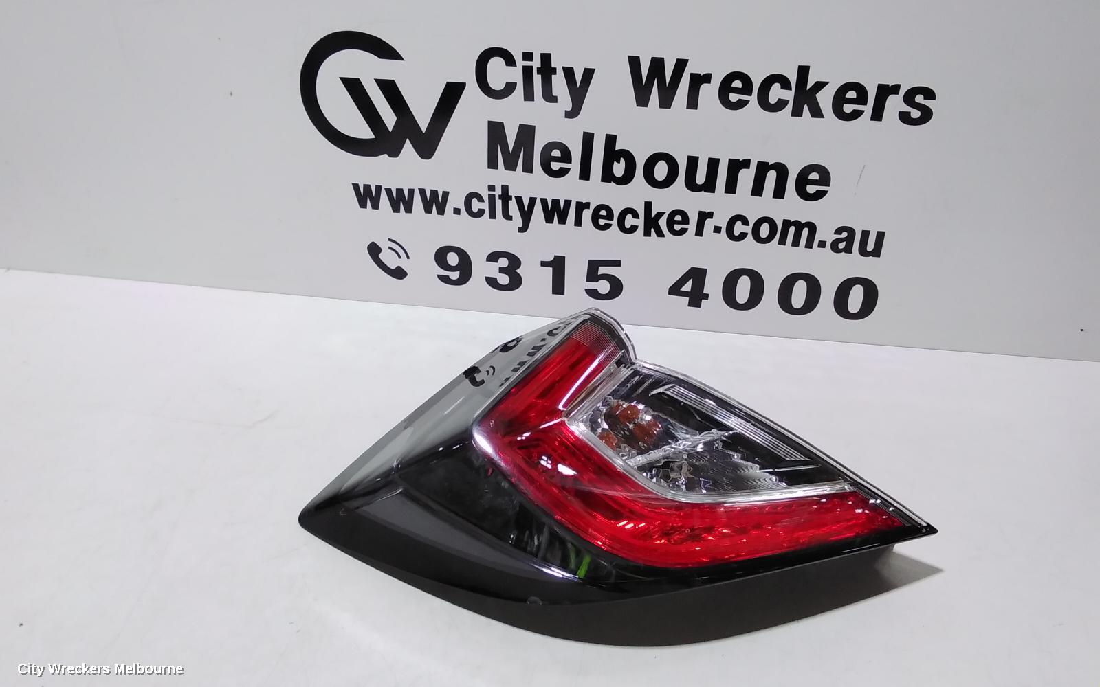 HONDA CIVIC LEFT TAILLIGHT, IN BODY, HATCH, 10TH GEN, LED TYPE, 02/2017 - 08/2021