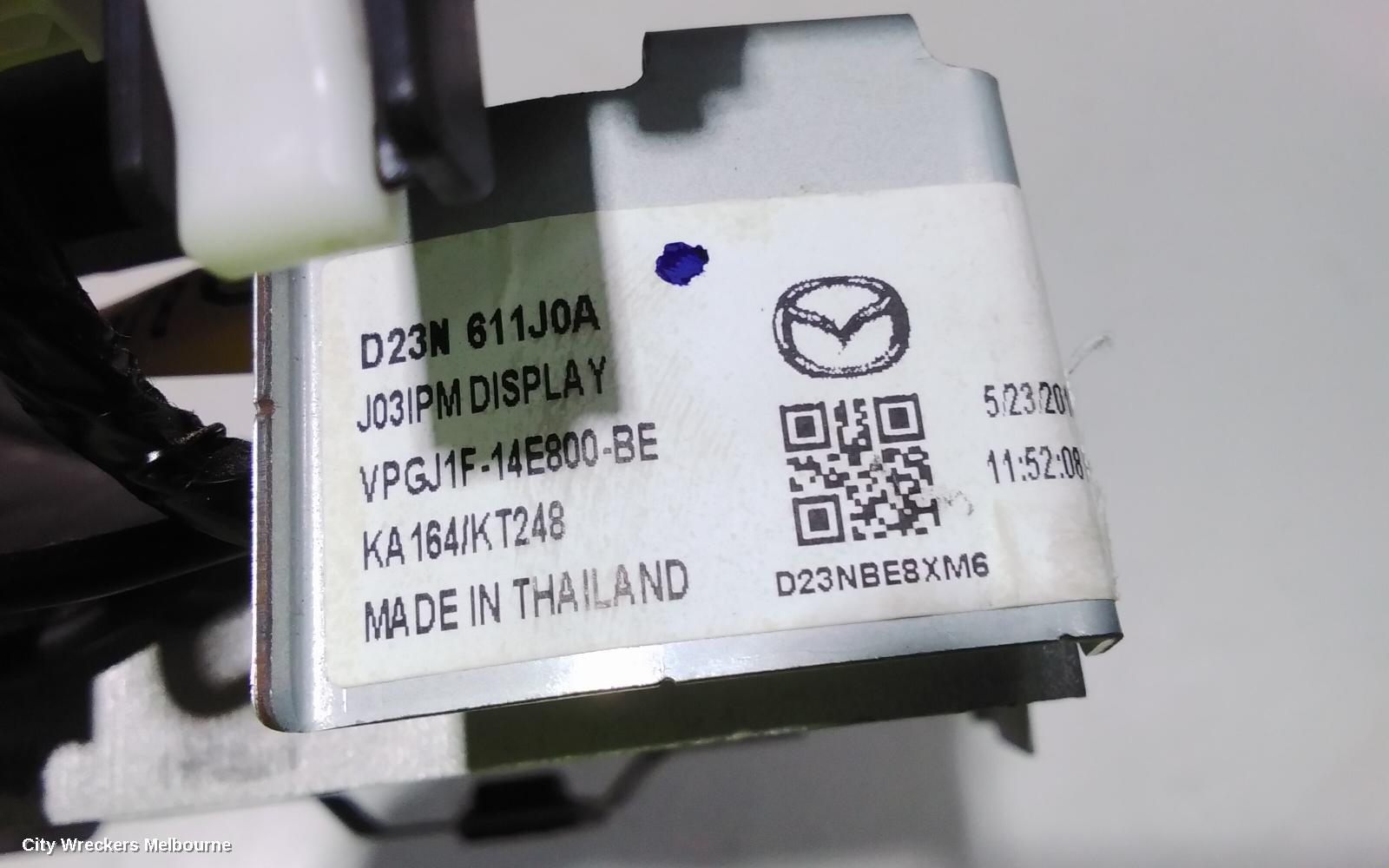 MAZDA CX3 RADIO/CD/DVD/SAT/TV, DISPLAY UNIT, 7IN TOUCHSCREEN, DK, 03/2015 - 02/2022