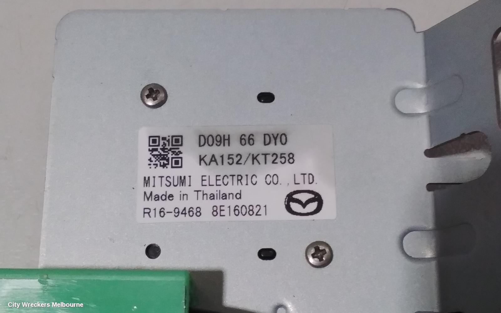 MAZDA CX3 RADIO/CD/DVD/SAT/TV, DISPLAY UNIT, 7IN TOUCHSCREEN, DK, 03/2015 - 02/2022