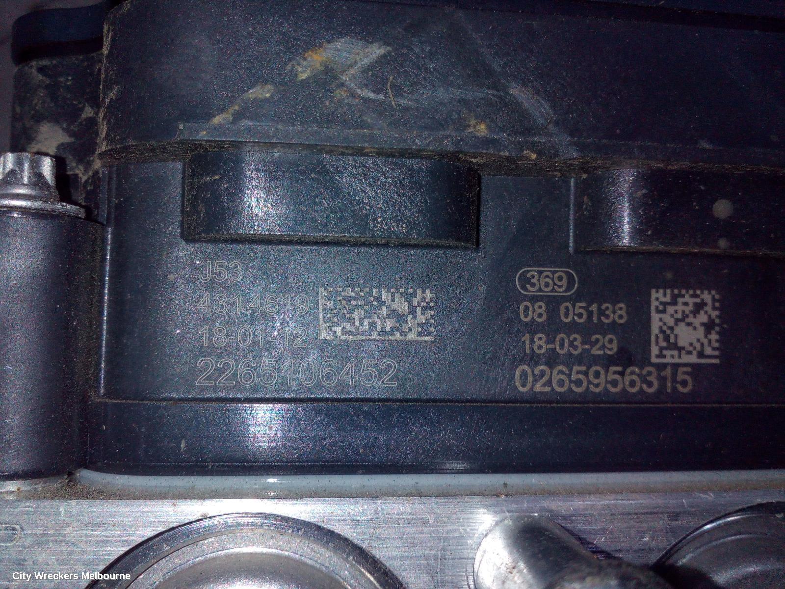 MAZDA CX3 ABS PUMP/MODULATOR, DK, P/N 0265956315, 03/2015 ONWARDS
