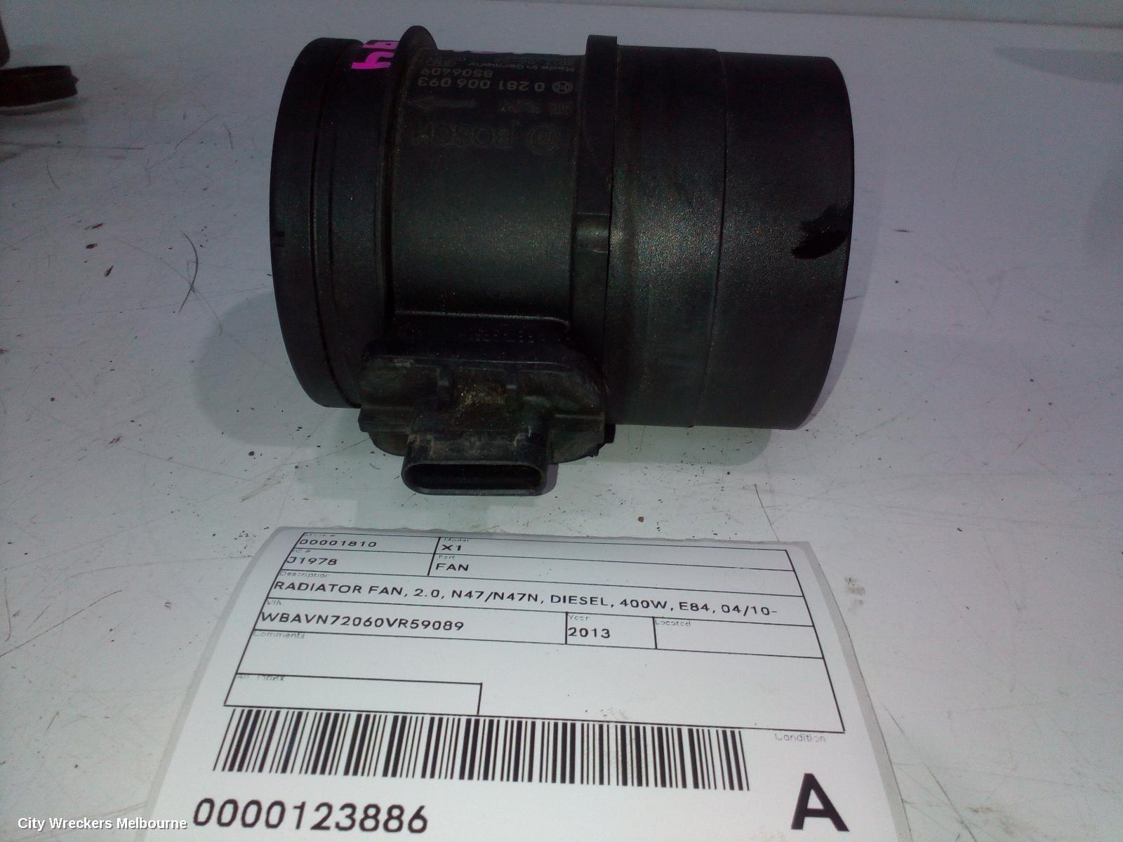 BMW X1 FAN, RADIATOR FAN, 2.0, N47/N47N, DIESEL, 400W, E84, 04/2010 - 07/2015