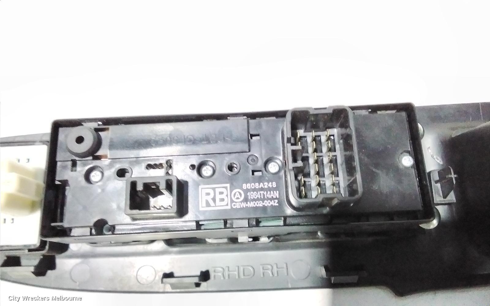 MITSUBISHI OUTLANDER PWR DR WIND SWITCH, RH FRONT (MASTER SWITCH), ZJ, 10/2012 - 03/2015