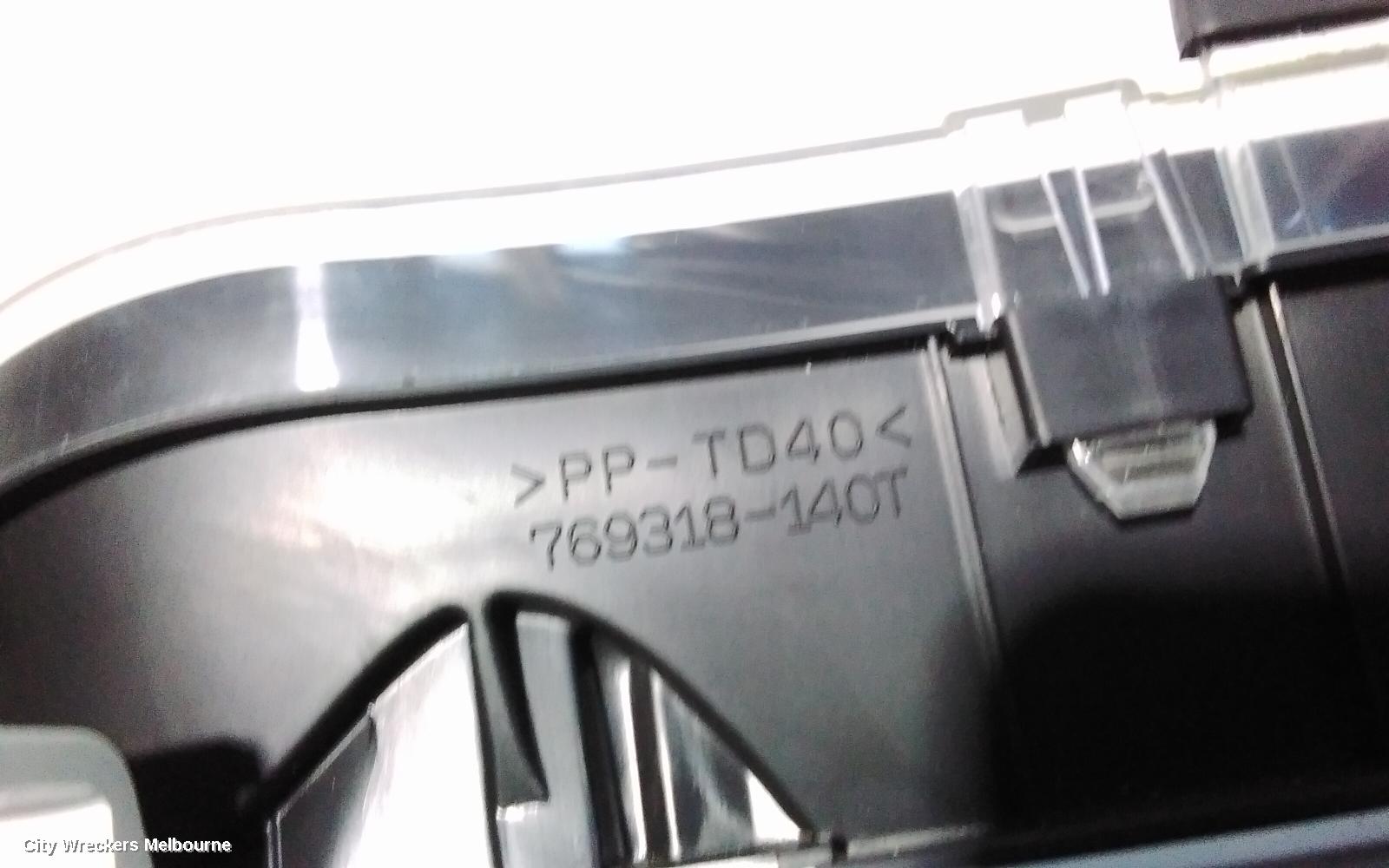 TOYOTA HILUX INSTRUMENT CLUSTER, INSTRUMENT CLUSTER, PETROL, MANUAL T/M, WORKMATE, 09/2015 - 08/2019