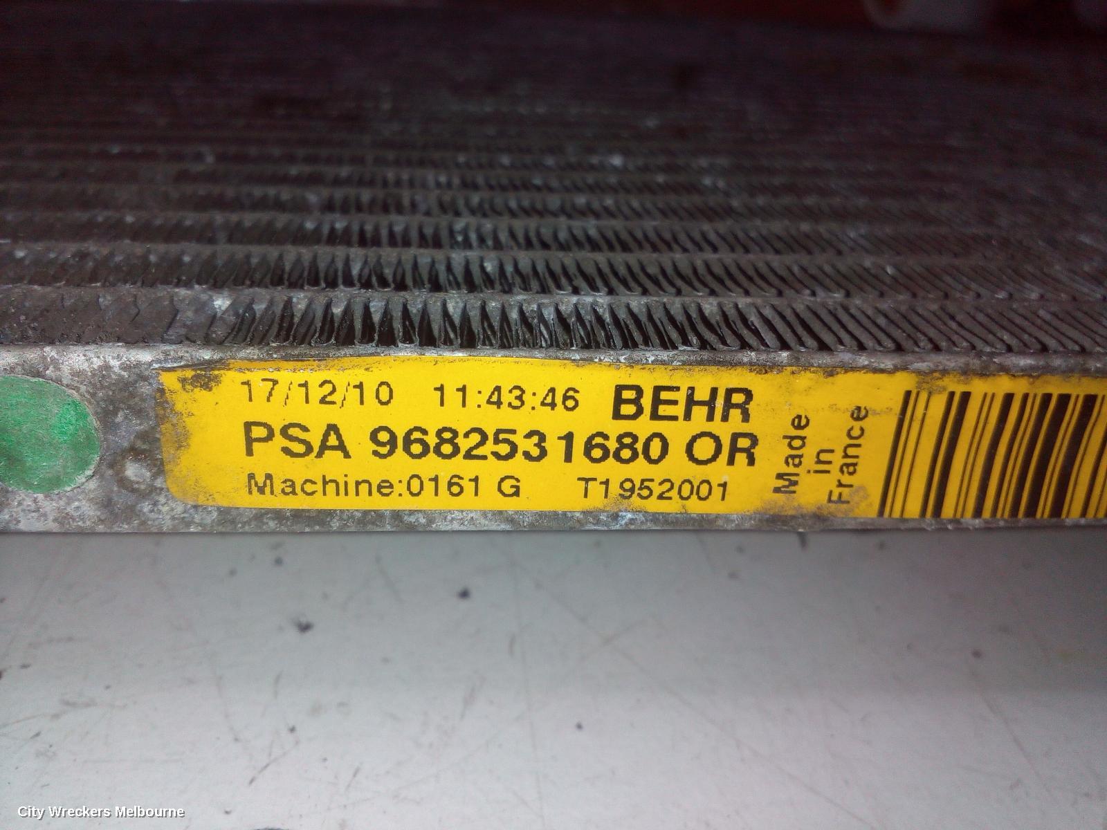 PEUGEOT 308 A/C CONDENSER, T7, 5FW/5FX/5FT/5FV/9HZ/RHR/RHF/8FR ENGINE, 09/2007 - 09/2014
