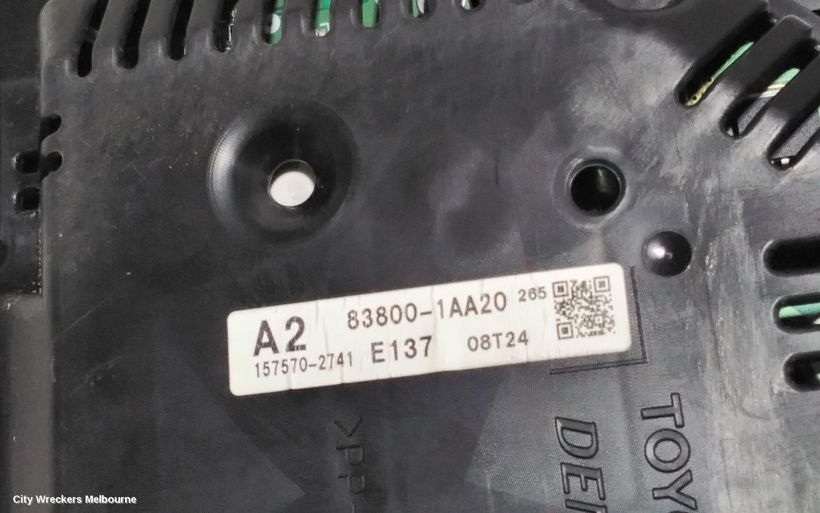 TOYOTA COROLLA INSTRUMENT CLUSTER, 1.8, 2ZR-FE, AUTO T/M, ASCENT/ASCENT SPORT, ZRE182R, HATCH, 06/2015 - 06/2018