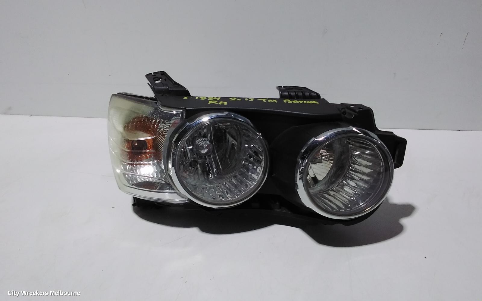 HOLDEN BARINA RIGHT HEADLAMP, TM, W/ CHROME RING TYPE, 08/2011 - 08/2016
