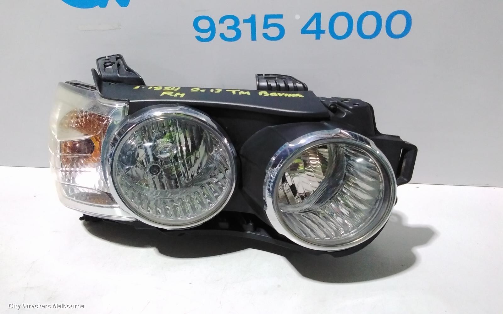 HOLDEN BARINA RIGHT HEADLAMP, TM, W/ CHROME RING TYPE, 08/2011 - 08/2016