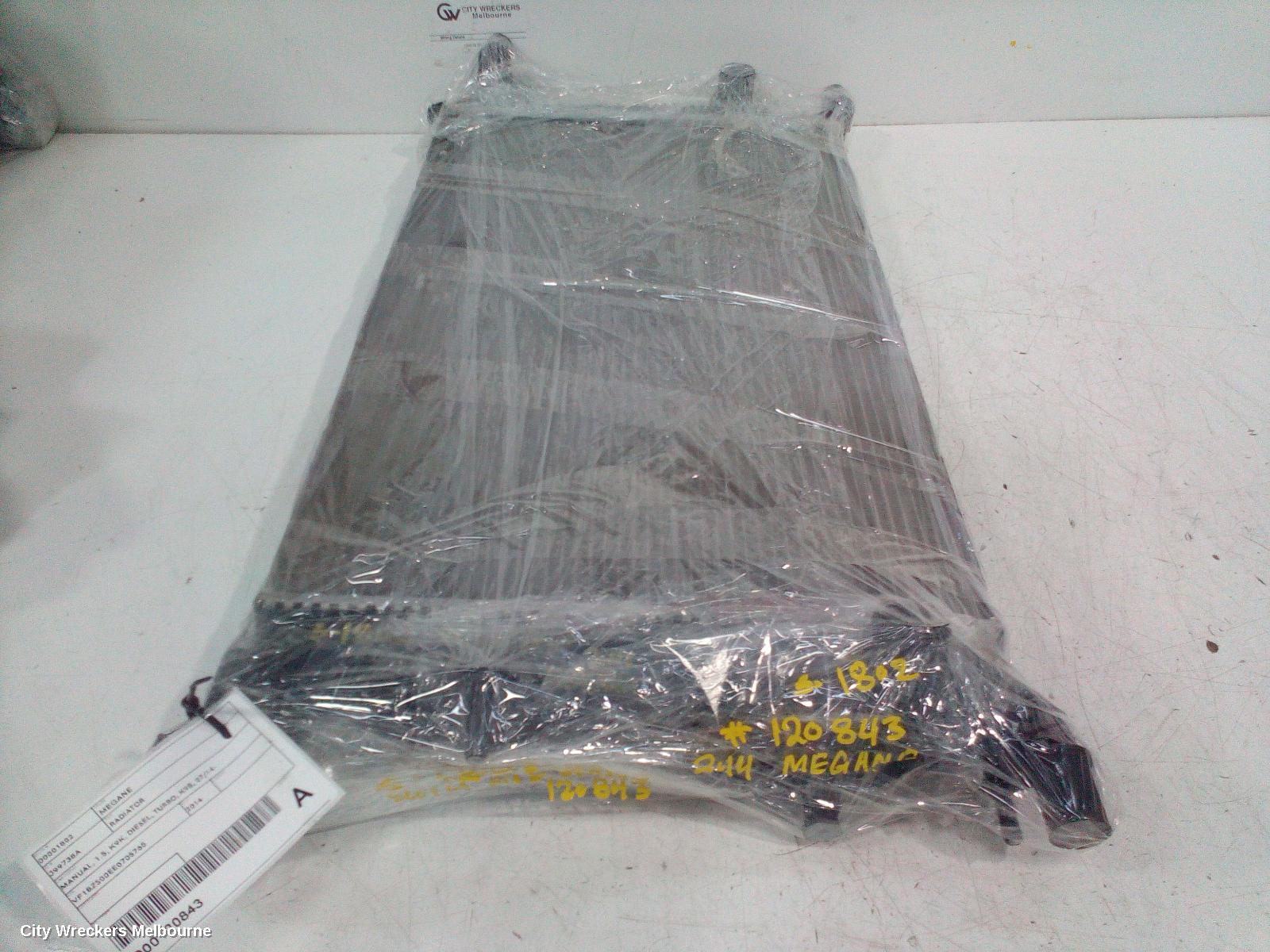 RENAULT MEGANE RADIATOR, MANUAL, 1.5, K9K, DIESEL, TURBO, K95, 07/2014 ONWARDS