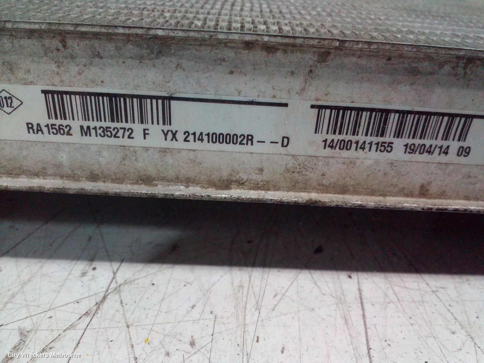 RENAULT MEGANE RADIATOR, MANUAL, 1.5, K9K, DIESEL, TURBO, K95, 07/2014 ONWARDS