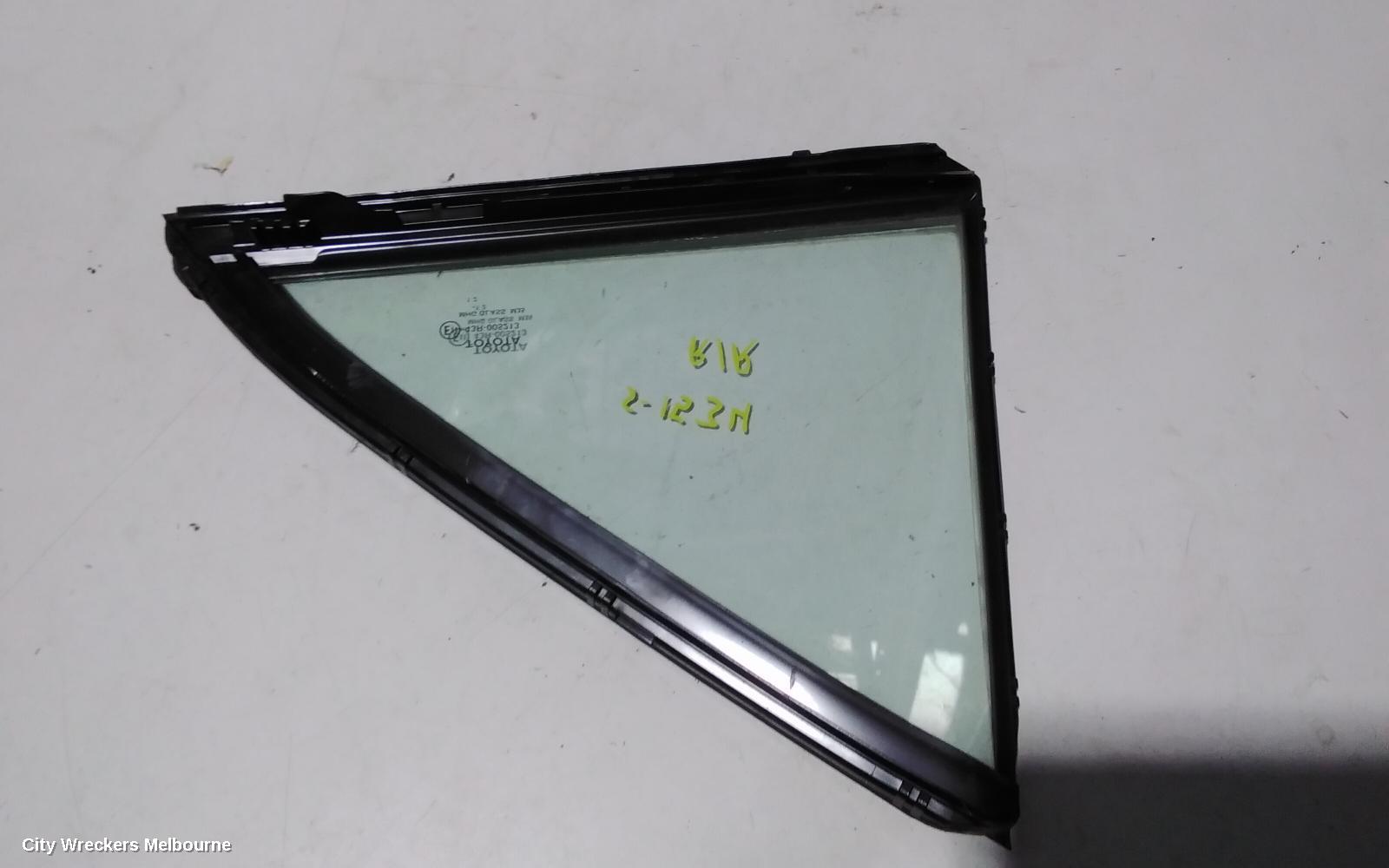 TOYOTA CAMRY RIGHT REAR 1/4 DOOR GLASS, ASV50/AVV50, 12/2011 - 05/2015
