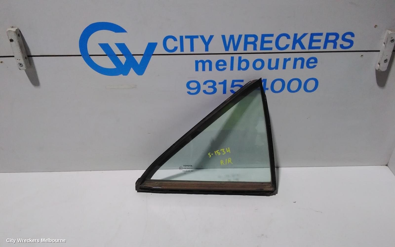 TOYOTA CAMRY RIGHT REAR 1/4 DOOR GLASS, ASV50/AVV50, 12/2011 - 05/2015