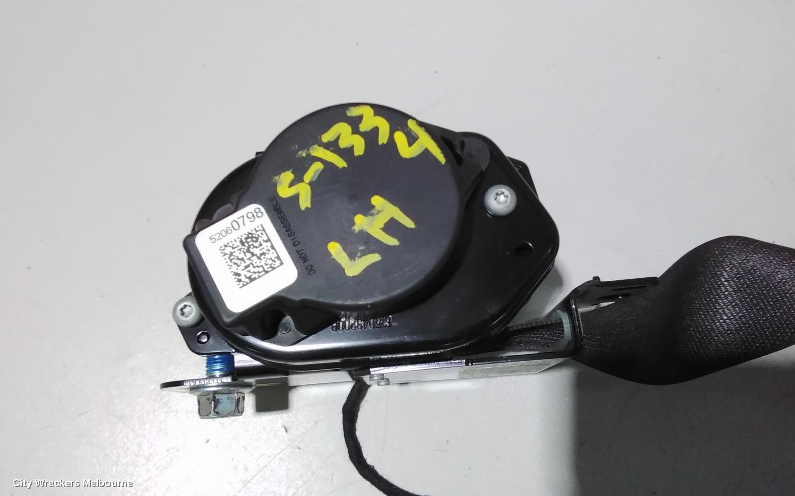 HOLDEN COLORADO SEATBELT/STALK, LH FRONT, SEAT BELT ONLY, DUAL CAB, RG, 01/2012 - 06/2016