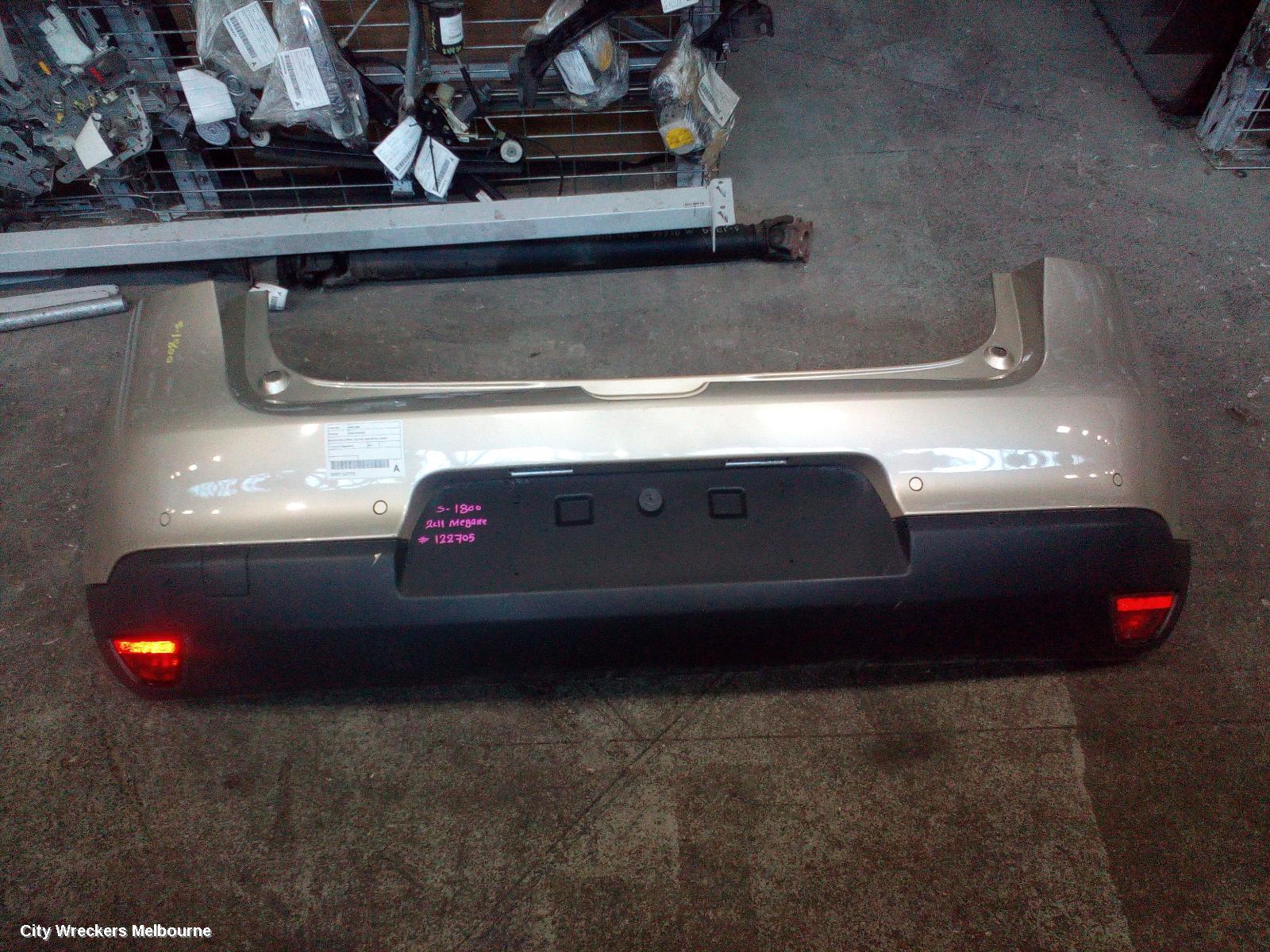 RENAULT MEGANE REAR BUMPER, BUMPER BAR (UPPER), X32/X95, 5DR HATCH, SPORT EDITION/PRIVILEGE, W/ PARK SENSOR TYPE, 09/2010 - 06/2013