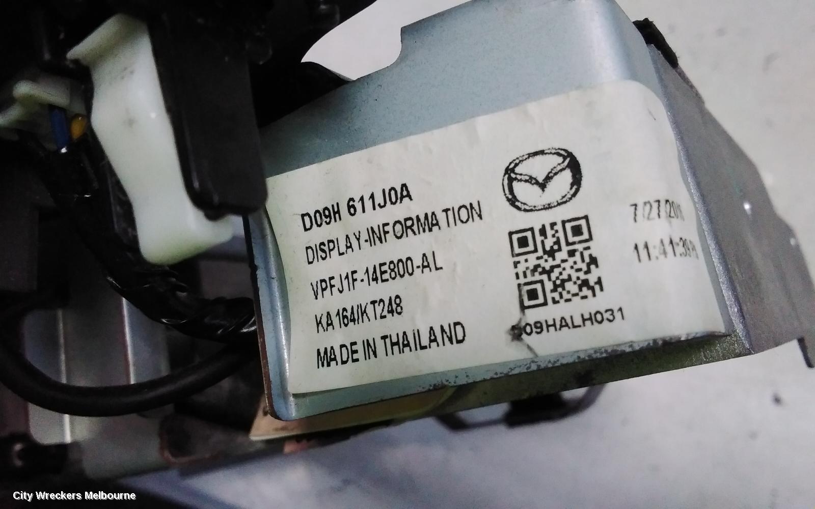 MAZDA CX3 RADIO/CD/DVD/SAT/TV, DISPLAY UNIT, 7IN TOUCHSCREEN, DK, 03/2015 - 02/2022