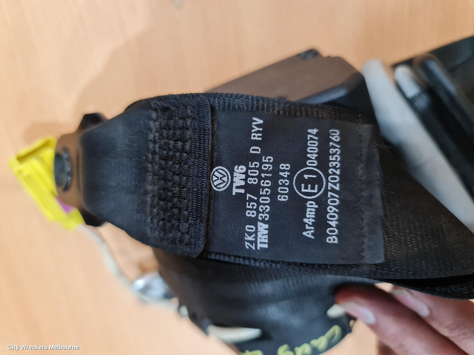 VOLKSWAGEN CADDY SEATBELT/STALK, LH FRONT, SEAT BELT ONLY, 2K, 12/2004 - 06/2015