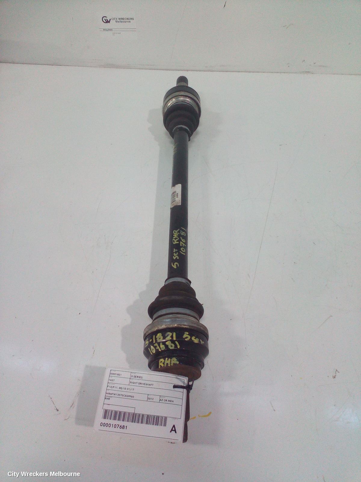 BMW 5 SERIES RIGHT DRIVESHAFT, F10/F11, 05/2010 - 01/2017