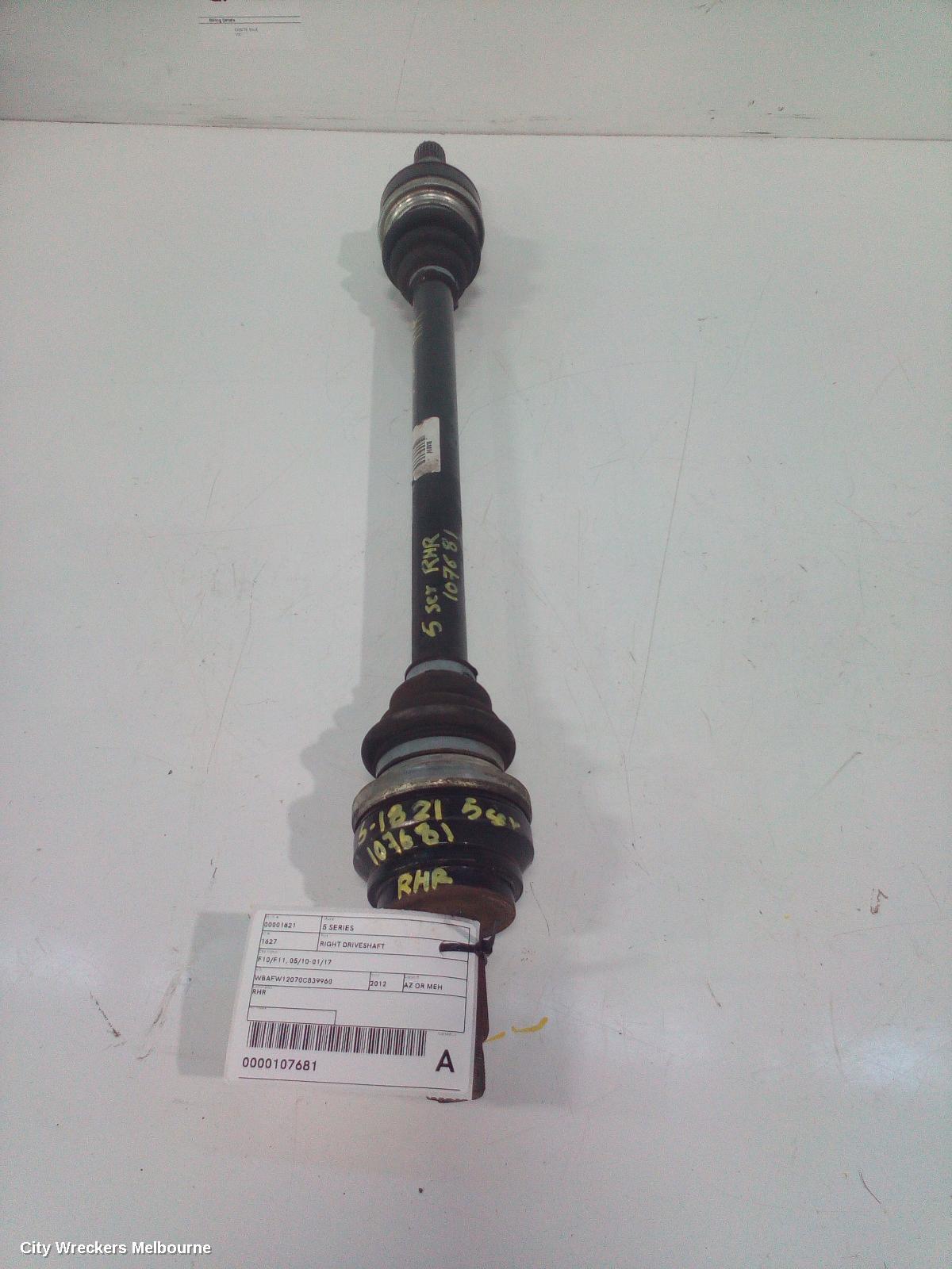 BMW 5 SERIES RIGHT DRIVESHAFT, F10/F11, 05/2010 - 01/2017