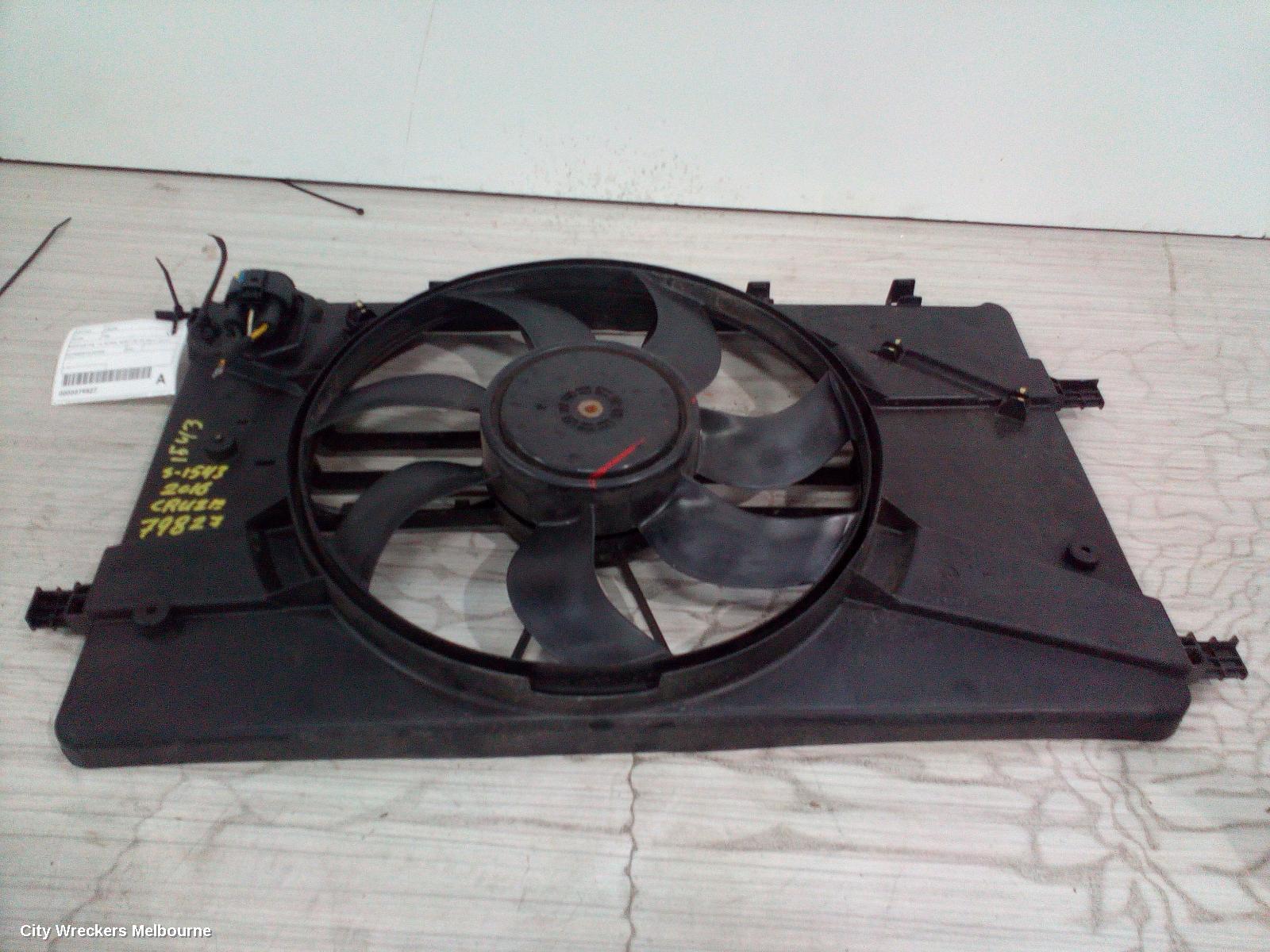 HOLDEN CRUZE FAN, RADIATOR FAN, 1.8, PETROL, AUTO T/M, JH, 03/2011 - 01/2017