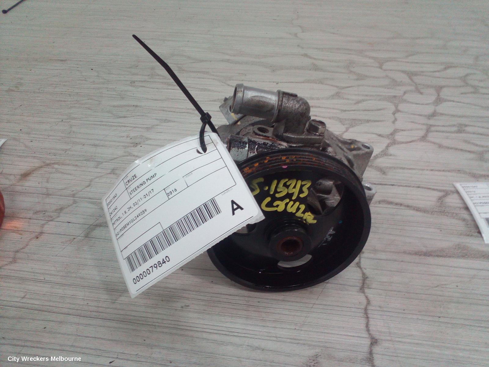 HOLDEN CRUZE STEERING PUMP, PETROL, 1.8, JH, 03/2011 - 01/2017