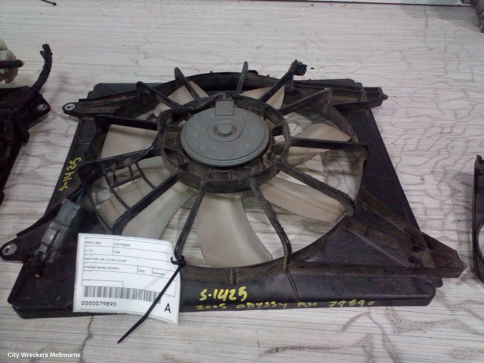 HONDA ODYSSEY FAN, RAD FAN, RB, 07/2004 - 03/2009