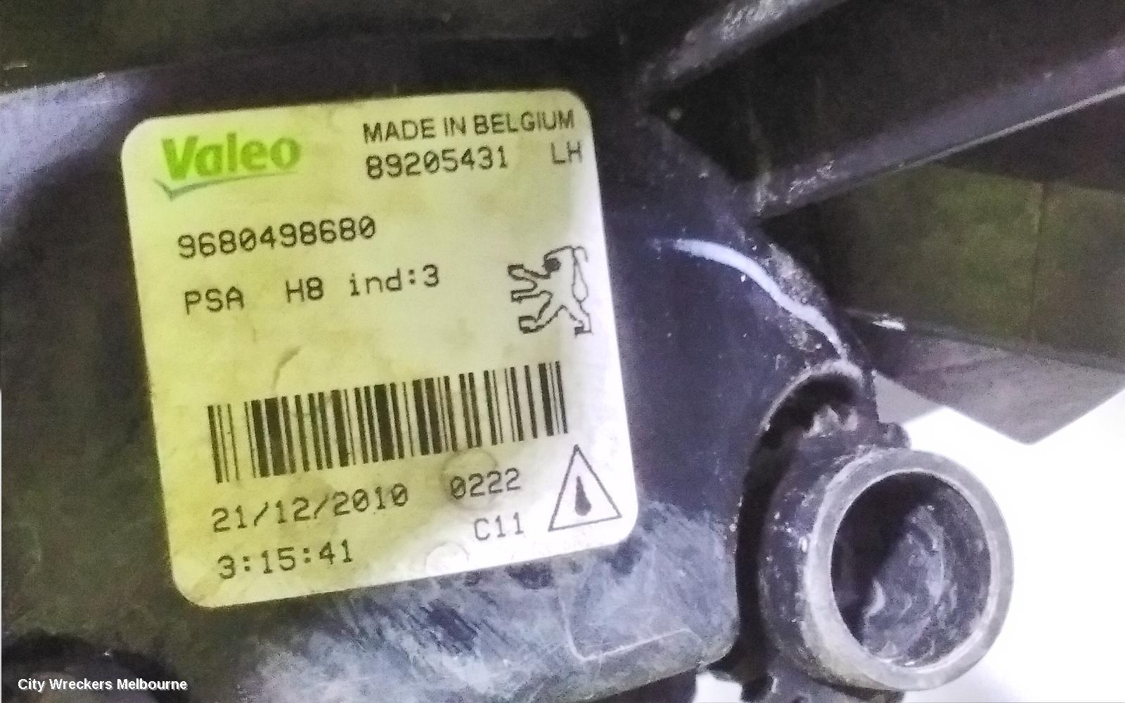 PEUGEOT 308 LEFT INDICATOR/FOG/SIDE, BUMPER FOGLAMP, T7, 09/2007 - 07/2011