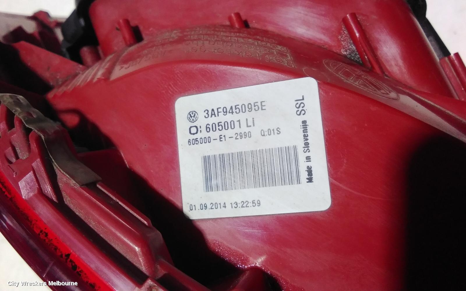 VOLKSWAGEN PASSAT LEFT TAILLIGHT, 3C/MK6 B7, ALLTRACK/WAGON, NON LED TYPE, 09/2010 - 05/2015