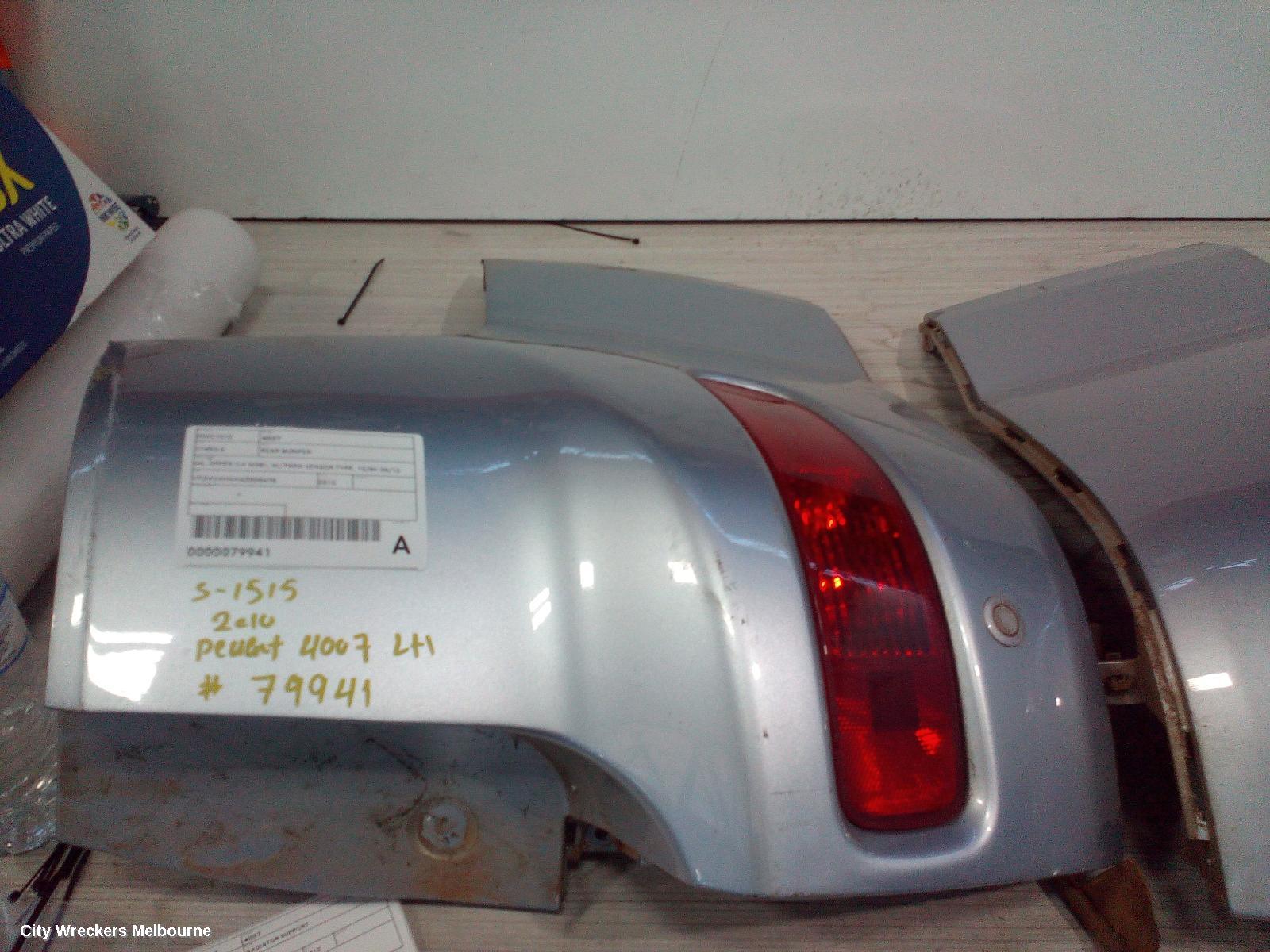 PEUGEOT 4007 REAR BUMPER, GS, UPPER (LH SIDE), W/ PARK SENSOR TYPE, 10/2009 - 08/2013