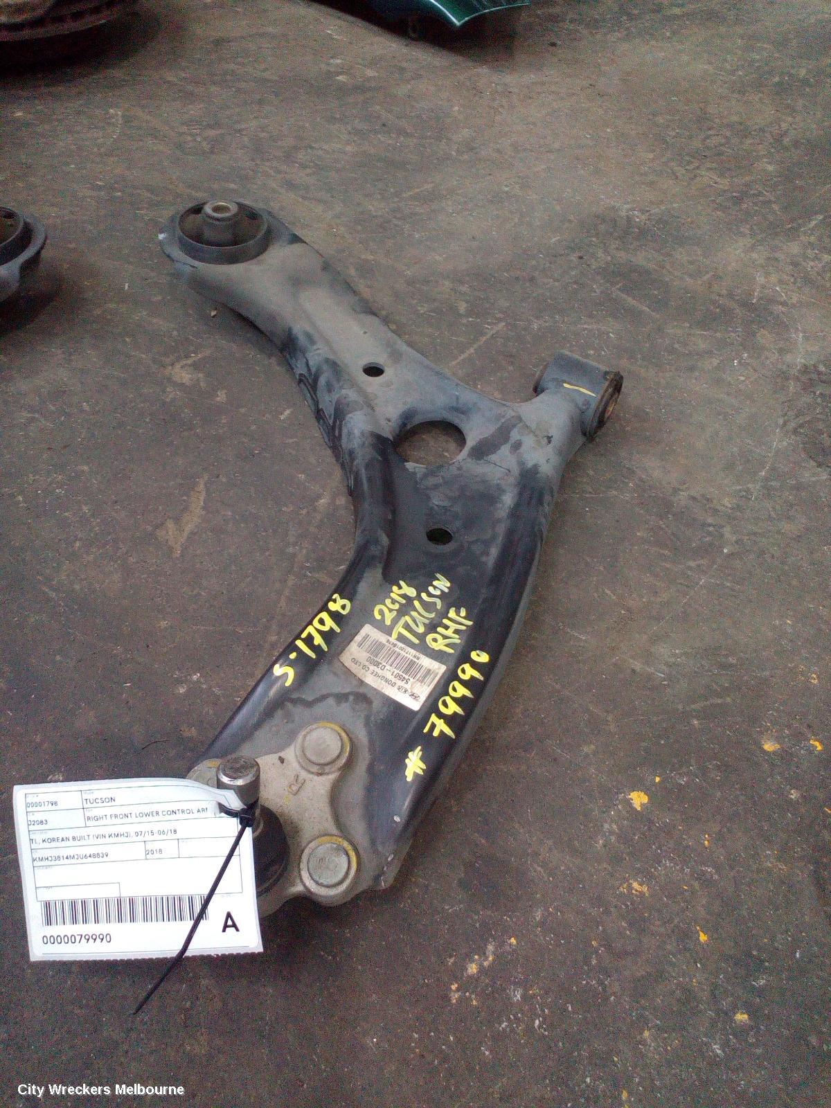 HYUNDAI TUCSON RIGHT FRONT LOWER CONTROL ARM, TL, KOREAN BUILT (VIN KMHJ), 07/2015 - 06/2018