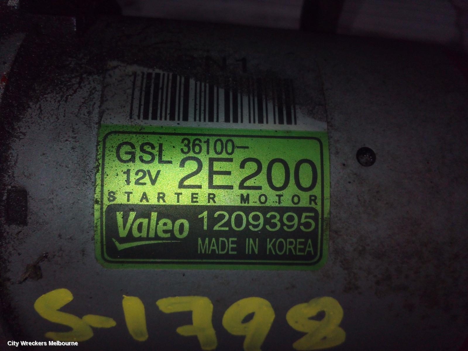HYUNDAI TUCSON STARTER, PETROL, 2.0, G4NA/G4NC, TL, 07/2015 - 01/2021