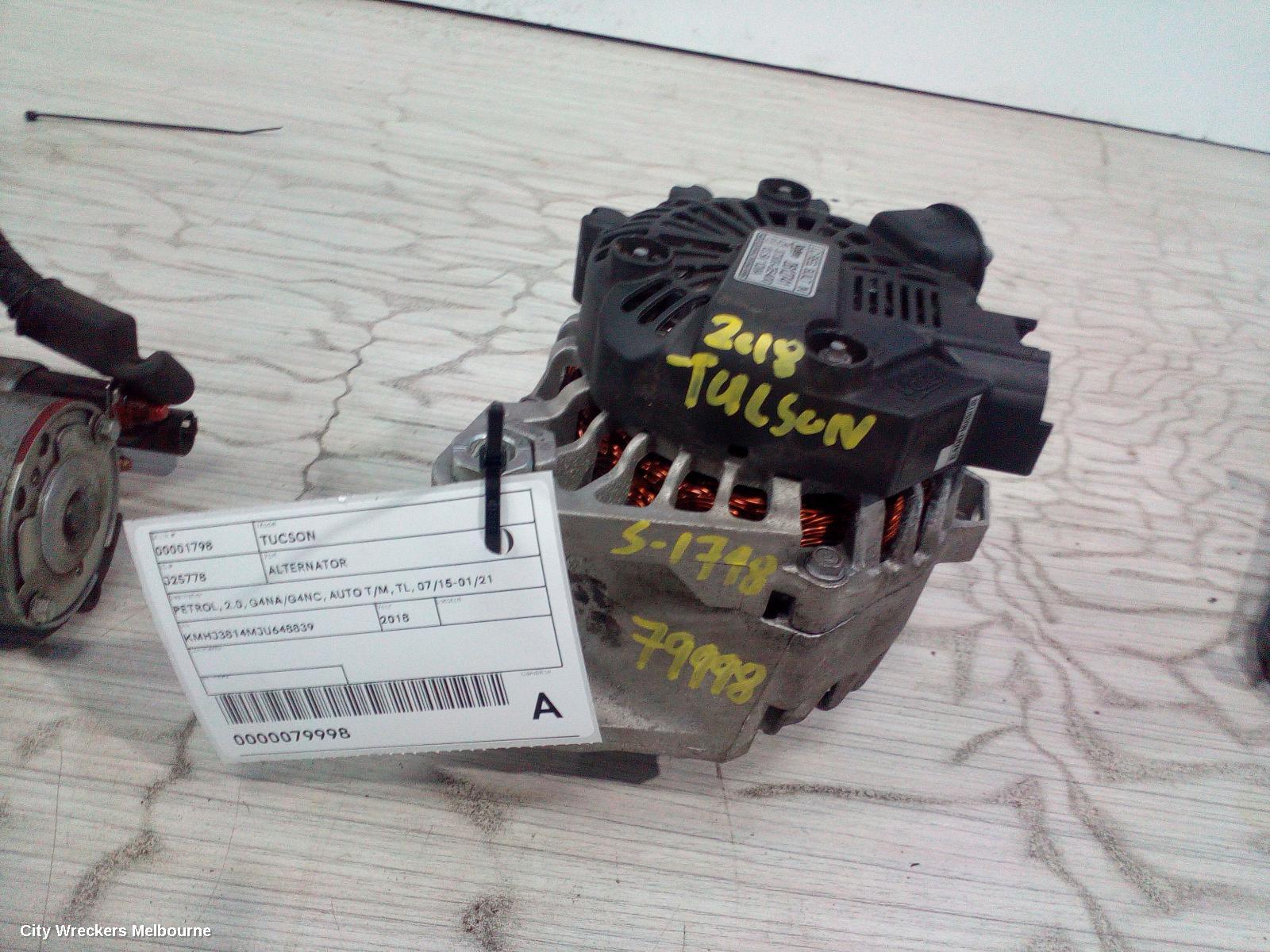 HYUNDAI TUCSON ALTERNATOR, PETROL, 2.0, G4NA/G4NC, AUTO T/M, TL, 07/2015 - 01/2021