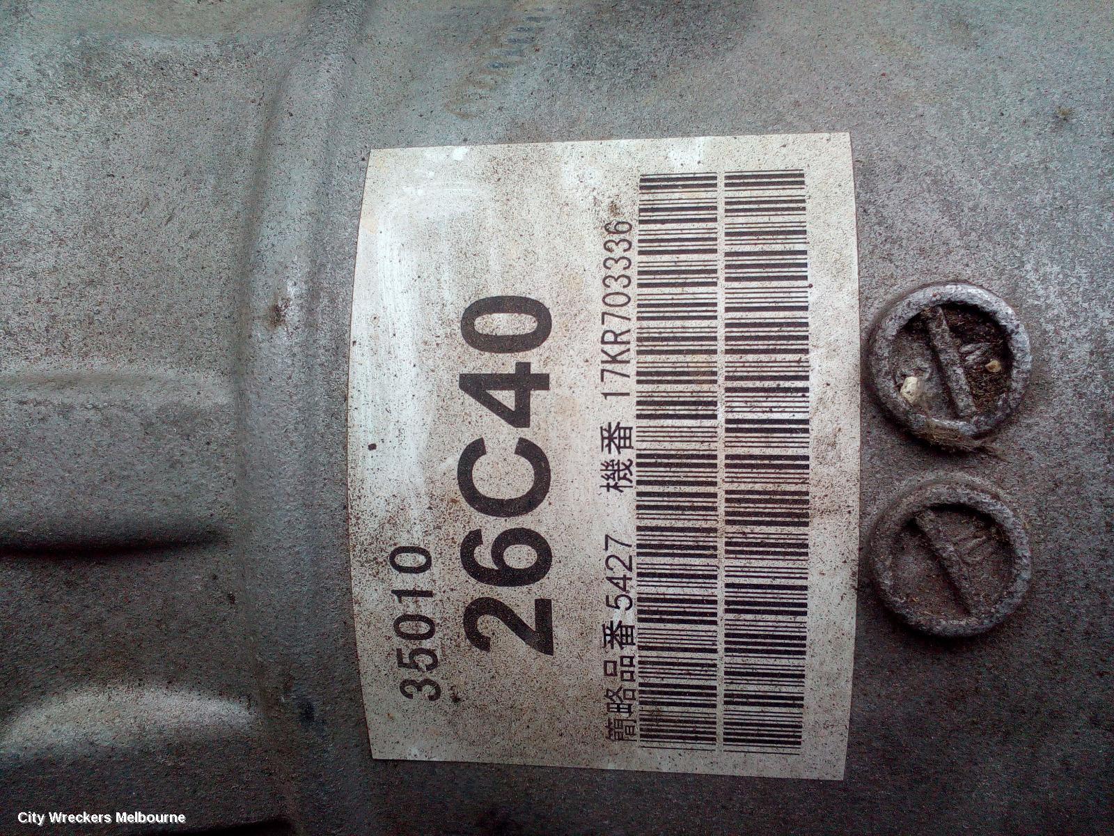 TOYOTA HIACE TRANS/GEARBOX, AUTO, RWD, DIESEL, 3.0, 1KD-FTV, KDH, A340E CODE, NON-SPEEDO DRIVE (SINGLE SENSOR TYPE), 12/2013 - 04/2019