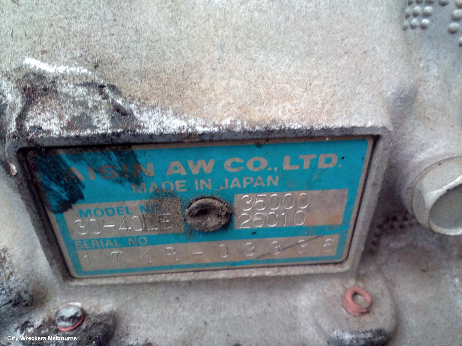 TOYOTA HIACE TRANS/GEARBOX, AUTO, RWD, DIESEL, 3.0, 1KD-FTV, KDH, A340E CODE, NON-SPEEDO DRIVE (SINGLE SENSOR TYPE), 12/2013 - 04/2019