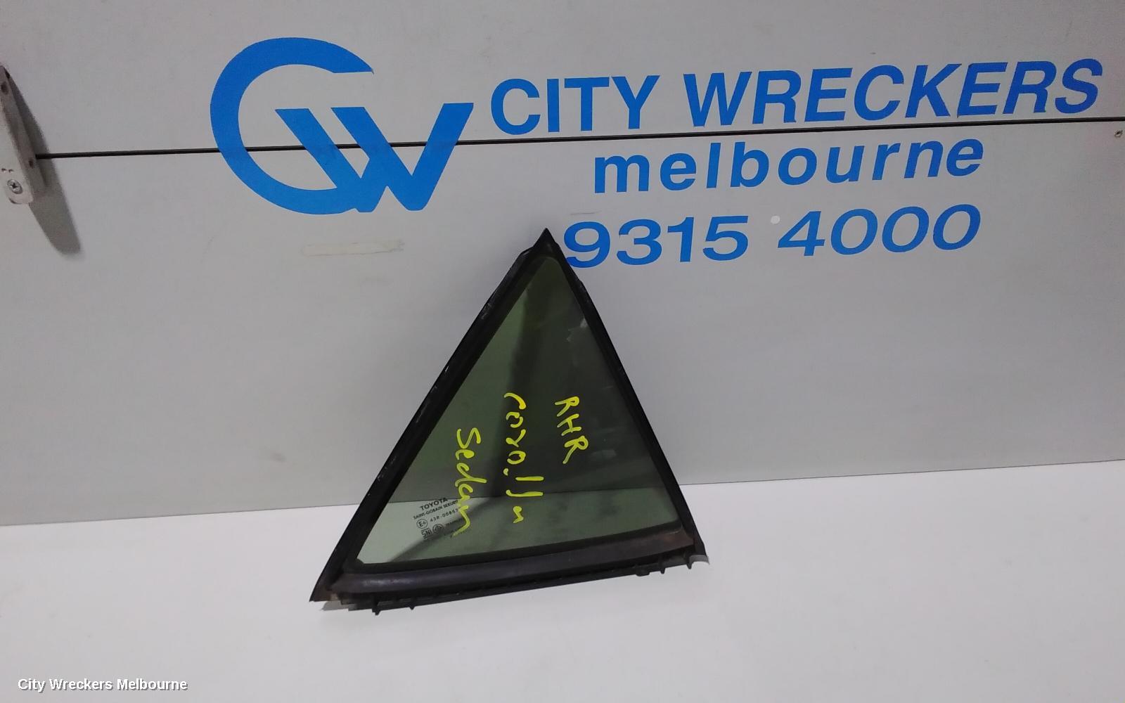 TOYOTA COROLLA RIGHT REAR 1/4 DOOR GLASS, ZRE172/20182R, 12/2013 - 06/2019