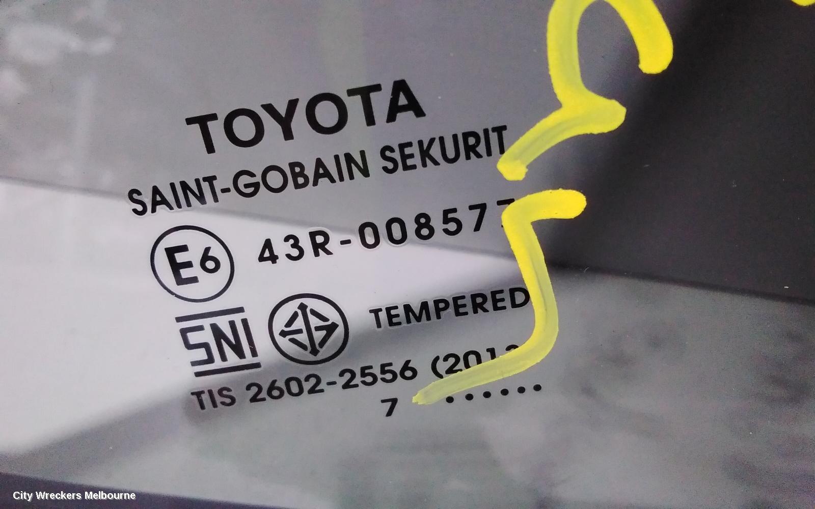 TOYOTA COROLLA RIGHT REAR 1/4 DOOR GLASS, ZRE172/20182R, 12/2013 - 06/2019